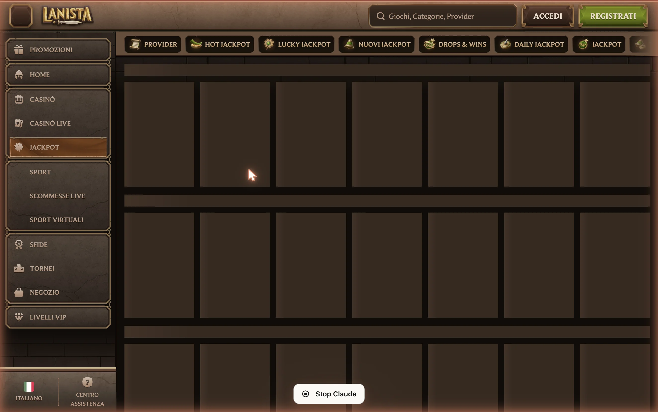 Tre categorie jackpot con valori live — snapshot del 13 agosto 2026.